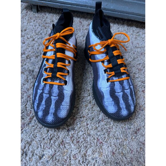 Puma Court Disrupt Clyde Skeleton Mens Sneakers Black Orange Lace-Up 8.5 - Picture 1 of 7